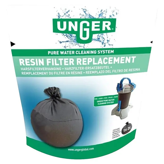 Unger HighFlow Ersatzfilter Harzbeutel - Passend für: Unger HighFlow Reinwasserfilter-Systeme - Unger Reinwasser-Reinigungssystem Harzfilter-Ersatzpackung mit dunklem Harzbeutel.