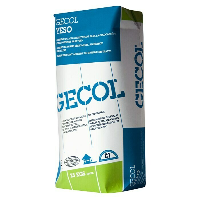 Gecol Cemento cola Yeso (25 kg, Específico para: Placas de yeso)