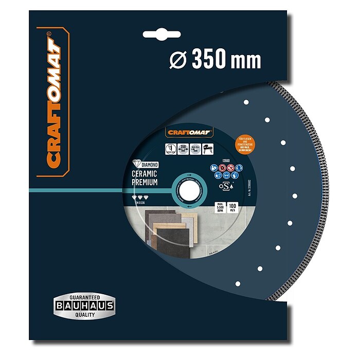 Craftomat Diamant-Trennscheibe Ceramic Premium (Durchmesser Scheibe: 350 mm, Bohrung: 25,4 mm - 30 mm) | BAUHAUS