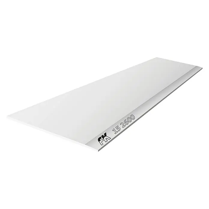 Placo Saint-Gobain Placa de yeso laminado FK BA15 - 2,6 x 1,2 m, Espesor: 15 mm - Imagen de una placa FK 15 2600, perfecta para proyectos de construcción y renovación. Fabricada con precisión, ofrece estabilidad y versatilidad.