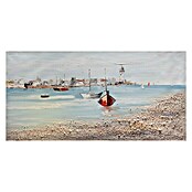 Cuadro pintado a mano Dipinto Boat on the shore (Barca en la orilla, 120 x 60 cm)