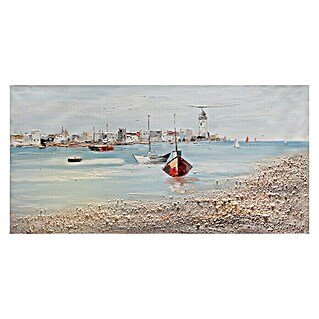 Cuadro pintado a mano Dipinto Boat on the shore (Barca en la orilla, An x Al: 120 x 60 cm)