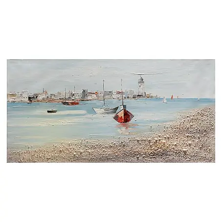Cuadro pintado a mano Dipinto Boat on the shore