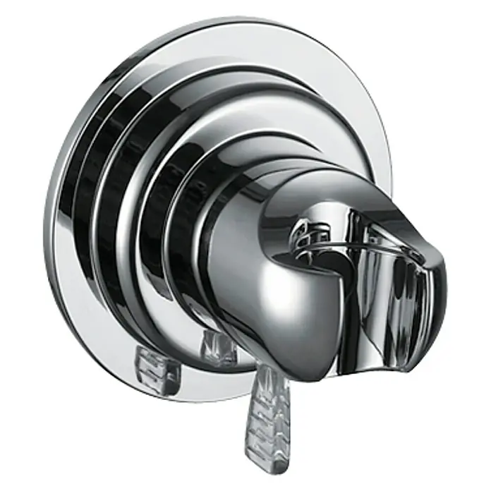 Rousseau Soporte de ducha Click Clack - Cromo - Este brillante soporte de ducha cromado es una adición elegante y práctica para cualquier baño.