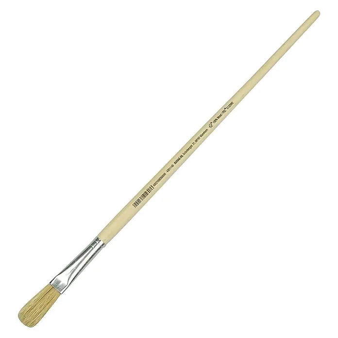 swingcolor Komfort Strichzieher Flach - Größe Pinsel: 14, Chinaborsten, Holz - Pinsel mit Holzgriff und silberner Zwinge. Ideal zum Malen mit verschiedenen Farben und für künstlerische Projekte.