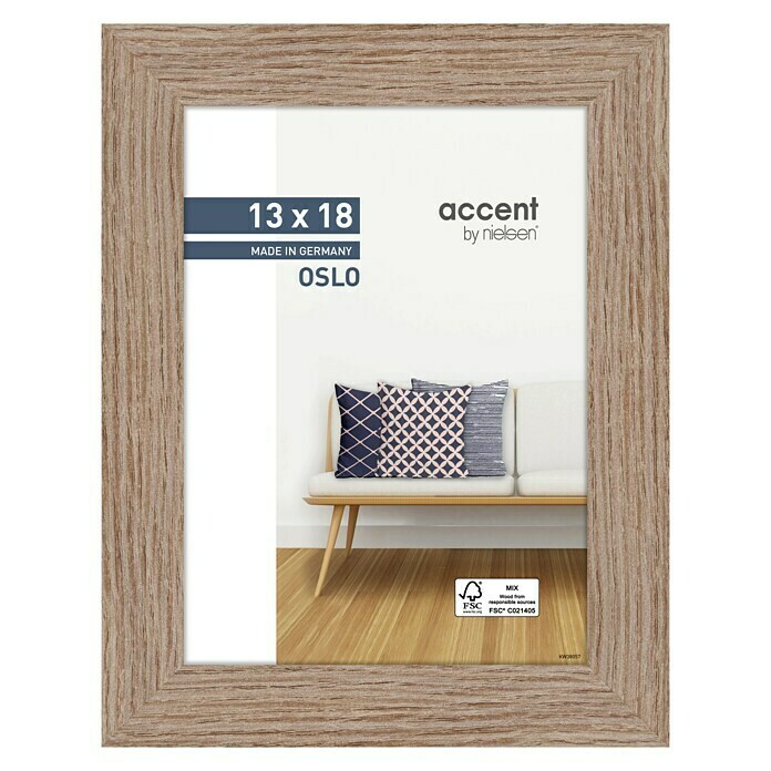 Accent Holzwechselrahmen Oslo (Eiche, 13 x 18 cm, MDF)