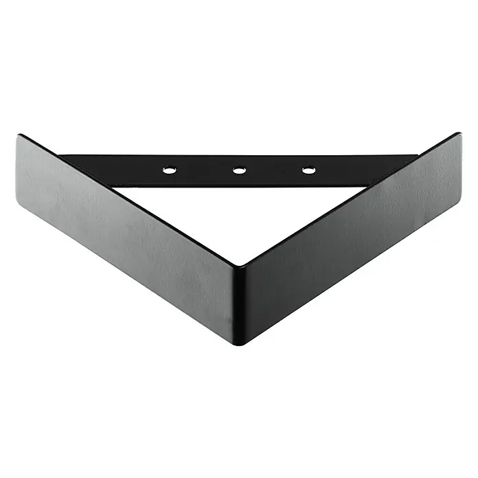 Hettich Möbelfuß Triangle - L x B x H: 4,5 x 15 x 15 cm, Traglast: 50 kg, Stahl, Schwarz - Schwarze Regalhalterung aus Metall mit drei Löchern zur Befestigung an der Wand. Ideal für die Montage von Regalböden.