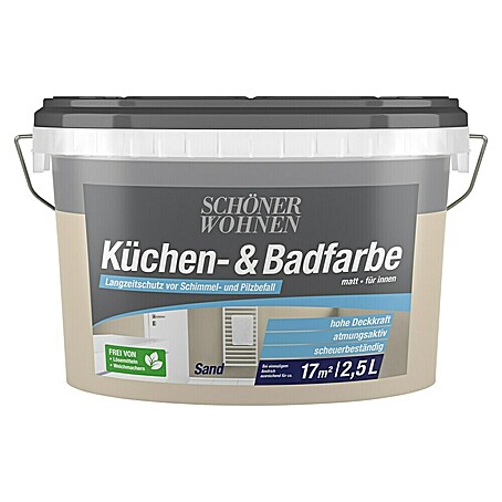 SCHÖNER WOHNEN-Farbe Bad- & Küchenfarbe (Sand, 2,5 l, Matt)