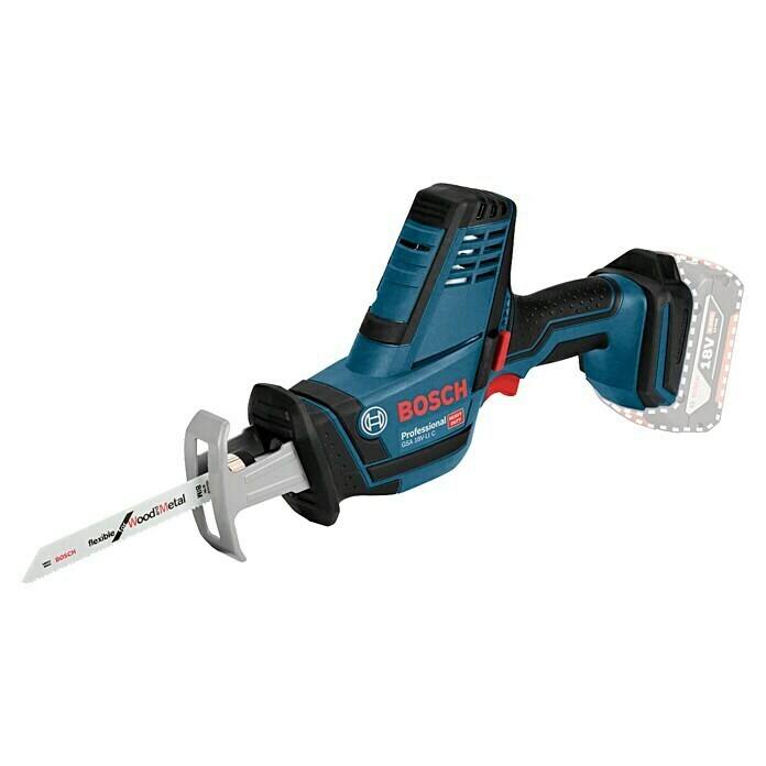 Bosch Professional Akku-Säbelsäge GSA 18 V-LI C L-Boxx18 V, Ohne Akku, Leerlaufhubzahl: 0 - 3.050 U/min Left Side View