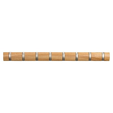 Umbra Garderobenleiste Flip (L x B x H: 81,3 x 2,5 x 7,6 cm, Anzahl Haken: 8 Stk., Natur)