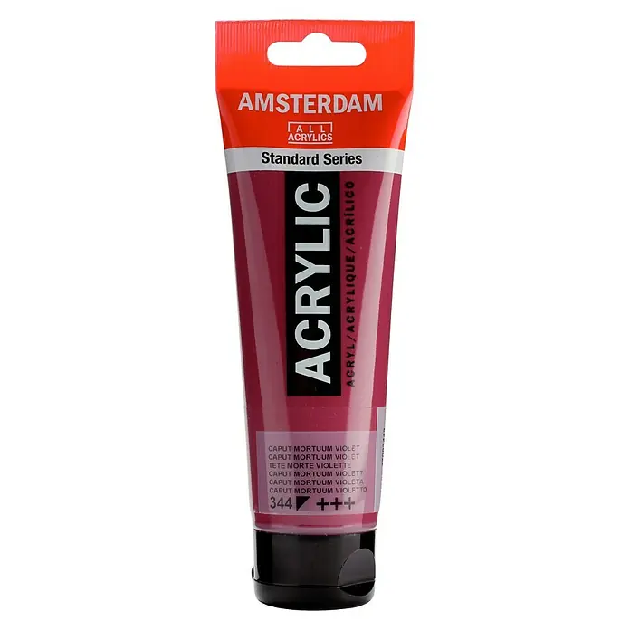 Talens Amsterdam Pintura acrílica Standard - Caput mortuum violeta, 120 ml, Tubo - Un tubo de pintura acrílica Amsterdam en color Caput Mortuum Violet de la serie Standard para proyectos de arte.
