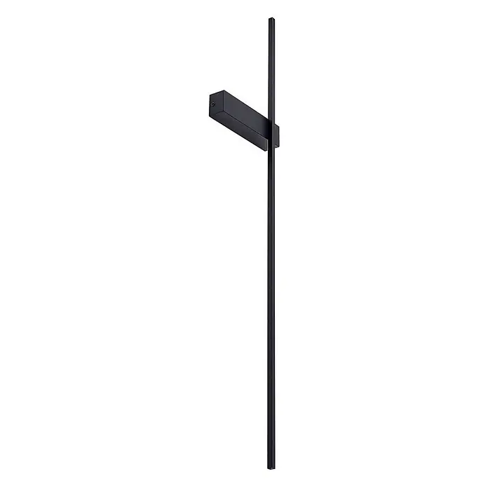 Lindby Wandleuchte Natsumi - schwarz - Minimalistische schwarze Wandleuchte mit vertikalem Stab und horizontaler, rechteckiger Lichtquelle.