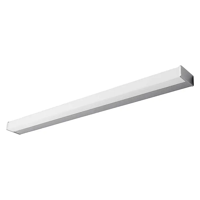Lindby Wandleuchte Philippa - L x B x H: 7,8 x 89 x 4 cm, chrom / silber - Weiß-graue lineare LED-Leuchte.