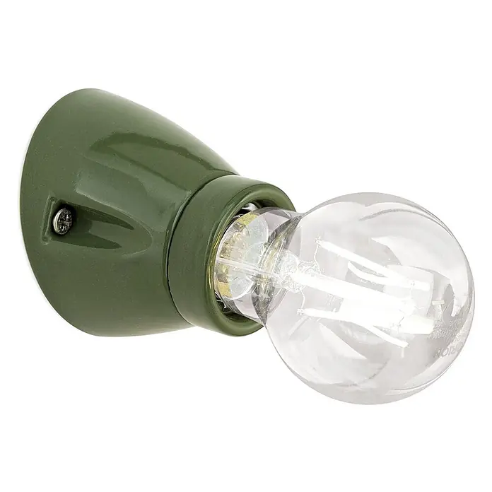 Orion Leuchten Wandleuchte - L x B x H: 7 x 7 x 6 cm, E27 - Grüne Wandleuchte mit klarer LED-Glühbirne.