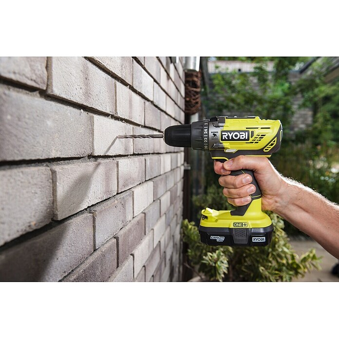 Ryobi ONE+ Accu-klopboormachine set R18PD32-2C20GP (18 V, 2 accu's, Snelspanboorhouder) | BAUHAUS