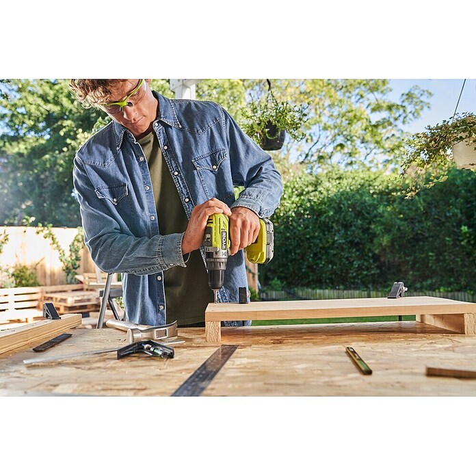 Ryobi ONE+ Accu-klopboormachine set R18PD32-2C20GP (18 V, 2 accu's, Snelspanboorhouder) | BAUHAUS