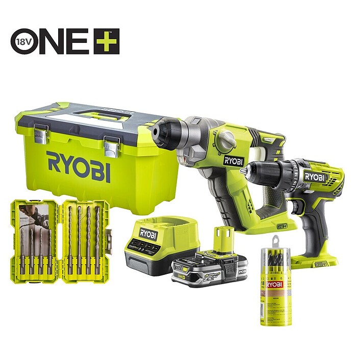 Ryobi ONE+ Accuboorhamer R18DDSDS-125T (18 V, 1 accu, 2 Ah) | BAUHAUS