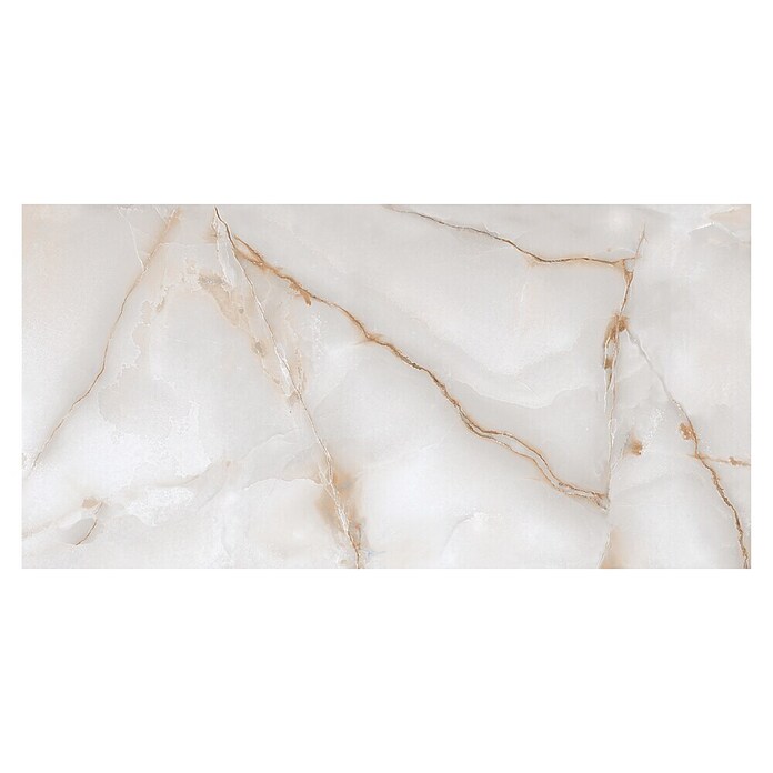 Feinsteinzeugfliese Alabaster Sky (120 x 60 cm, Weiß/Kupfer/Gold, Glänzend) | BAUHAUS