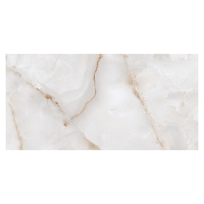 Feinsteinzeugfliese Alabaster Sky (120 x 60 cm, Weiß/Kupfer/Gold, Glänzend) | BAUHAUS