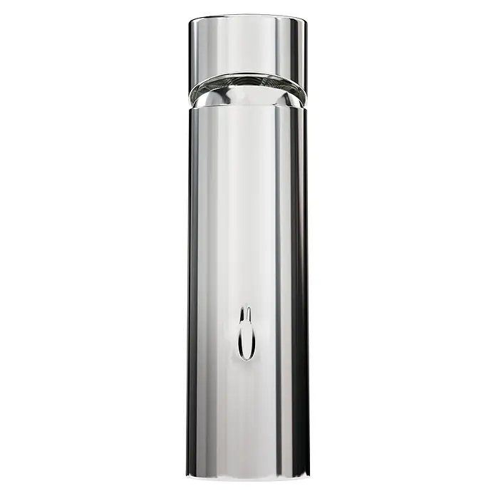 VitrA Flow Soft Waschtischarmatur - Chrom, Höhe: 17 cm, Mit Zugstange - Glänzender metallischer zylindrischer Spender mit integriertem Zapfhahn.