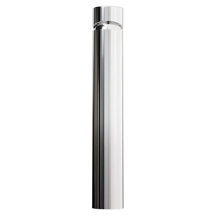 VitrA Flow Soft Waschtischarmatur - Höhe: 29,3 cm, Ohne Zugstange, Chrom - Schlanker, zylindrischer Behälter aus silbernem Metall mit strukturiertem Oberteil.