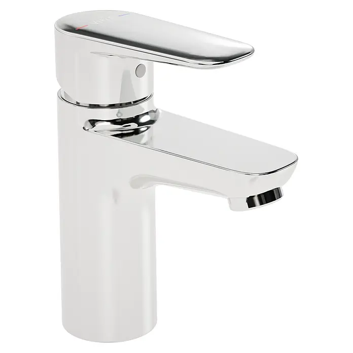 VitrA Flow Soft Waschtischarmatur - Chrom, Höhe: 15 cm, Ohne Zugstange - Ein moderner verchromter Einhebel-Wasserhahn.