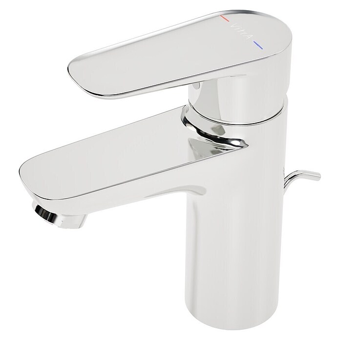 VitrA Flow Soft Waschtischarmatur (Niederdruck, Chrom, Glänzend, Höhe: 15 cm, Mit Ablaufgarnitur) | BAUHAUS