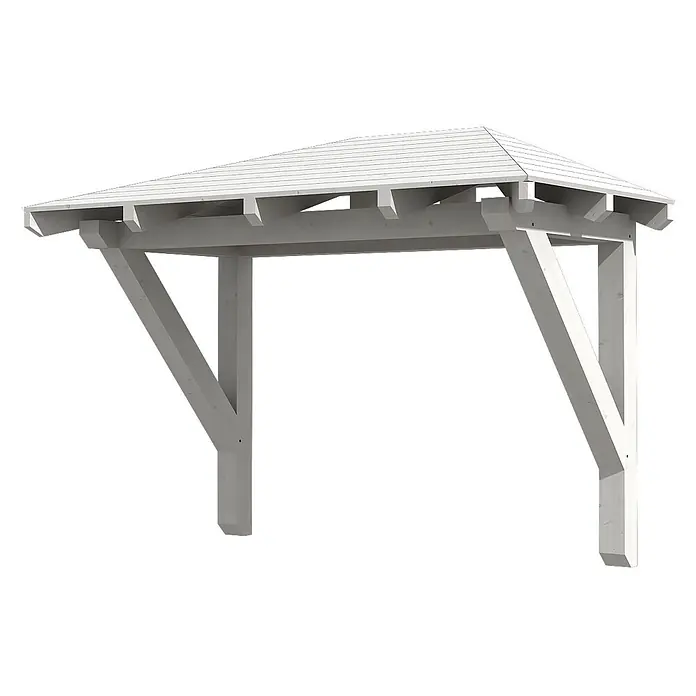 SKAN HOLZ Walmvordach Wismar 1 - 258 x 126 x 161 cm - Helle Holz-Pergola oder Eingangsüberdachung.