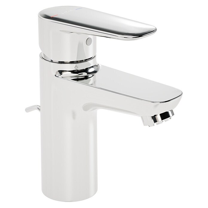VitrA Flow Soft Waschtischarmatur (Niederdruck, Chrom, Glänzend, Höhe: 15 cm, Mit Ablaufgarnitur) | BAUHAUS