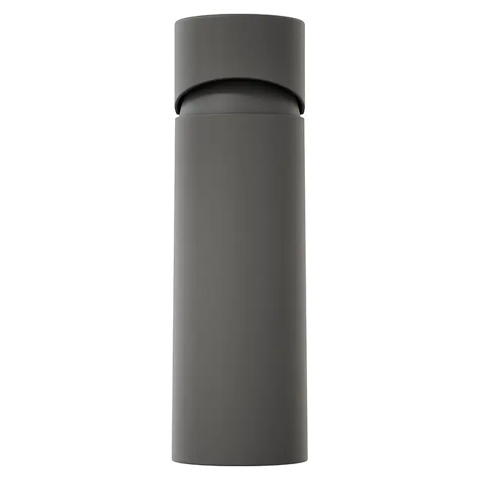 VitrA Flow Soft Waschtischarmatur - Schwarz, Höhe: 15 cm, Ohne Zugstange - Dunkelgrauer matter zylindrischer Behälter mit gewölbtem Deckel.