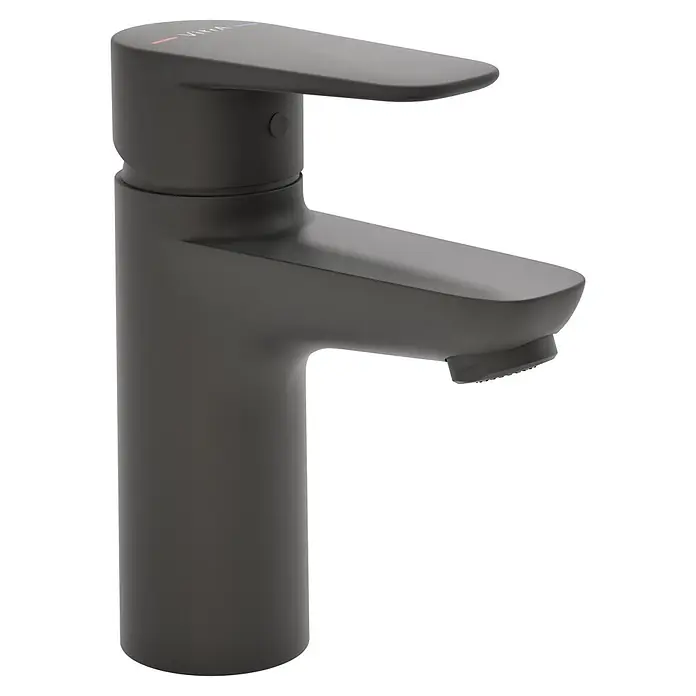 VitrA Flow Soft Waschtischarmatur - Schwarz, Höhe: 15 cm, Ohne Zugstange - Matter schwarzer Einhebel-Waschtischmischer.