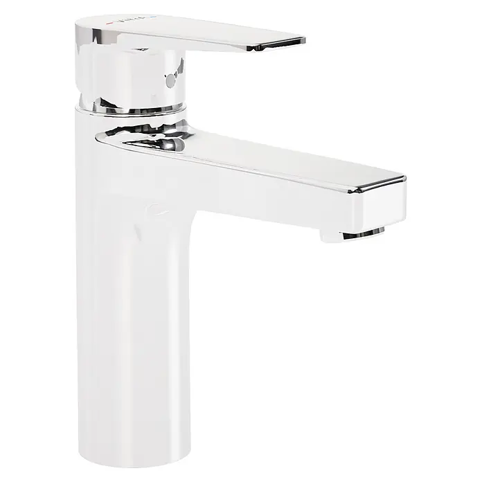 VitrA Flow Square Waschtischarmatur - Chrom, Glänzend, Höhe: 17,6 cm, Ohne Zugstange - Verchromte Einhebel-Badarmatur mit modernem eckigen Design.