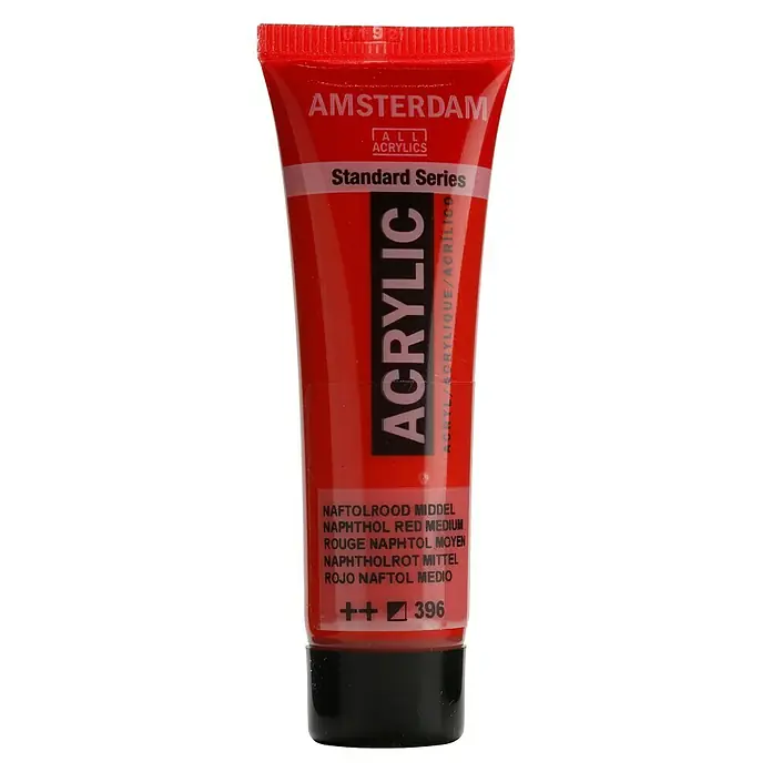 Talens Amsterdam Pintura acrílica Standard - Rojo naftol medio, 20 ml, Tubo - Tubo de pintura acrílica Amsterdam Standard Series en rojo naftol medio.