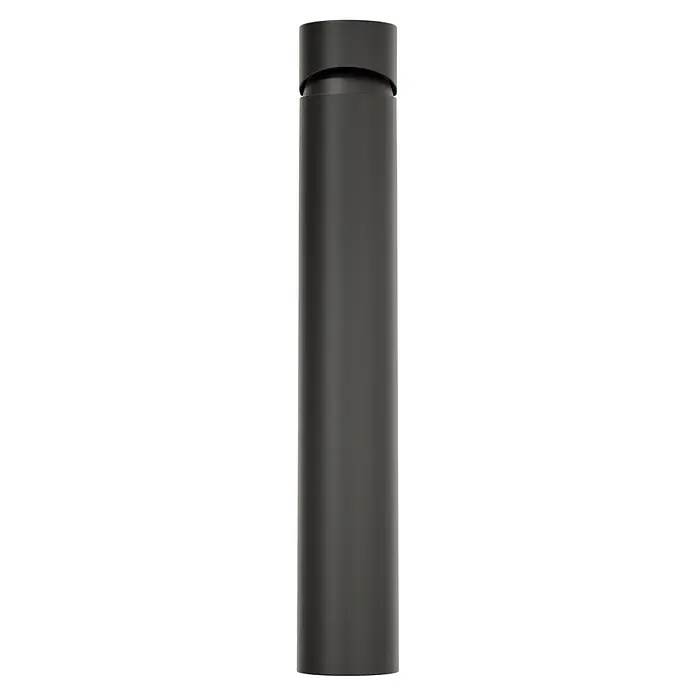 VitrA Flow Soft Waschtischarmatur - Höhe: 29,3 cm, Ohne Zugstange, Schwarz - Dunkelgraue, matte, zylindrische Isolierflasche mit markanter gebogener Oberseite.