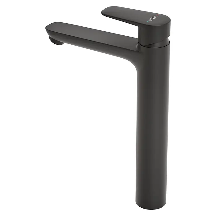 VitrA Flow Soft Waschtischarmatur - Höhe: 29,3 cm, Ohne Zugstange, Schwarz - Mattschwarze, moderne Einhebelarmatur im schlanken, minimalistischen Design.
