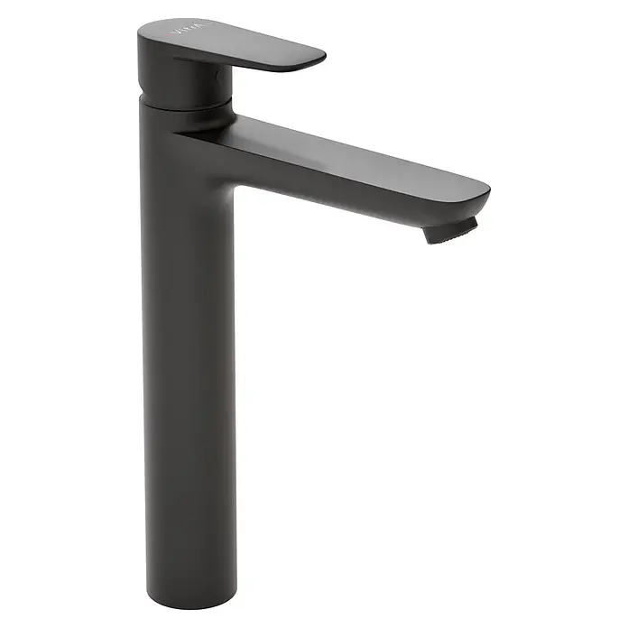 VitrA Flow Soft Waschtischarmatur - Höhe: 29,3 cm, Ohne Zugstange, Schwarz - Schlanke, mattschwarze Einhebel-Waschtischarmatur mit hohem Auslauf.