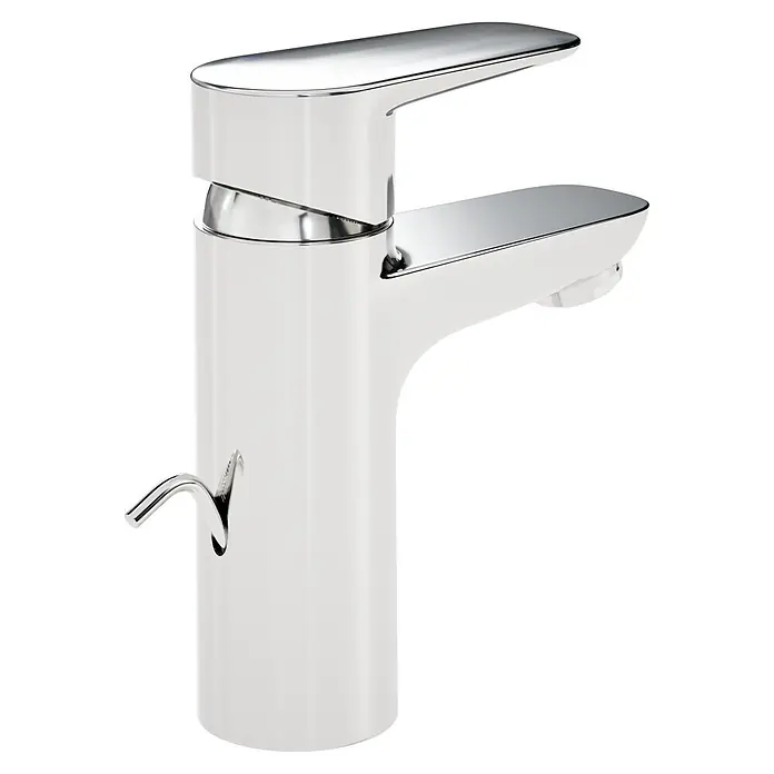VitrA Flow Soft Waschtischarmatur - Chrom, Höhe: 15 cm, Mit Zugstange - Schlanke, moderne Einhebel-Mischbatterie aus Chrom mit schlankem Auslauf und kleinem Seitenbedienhebel.