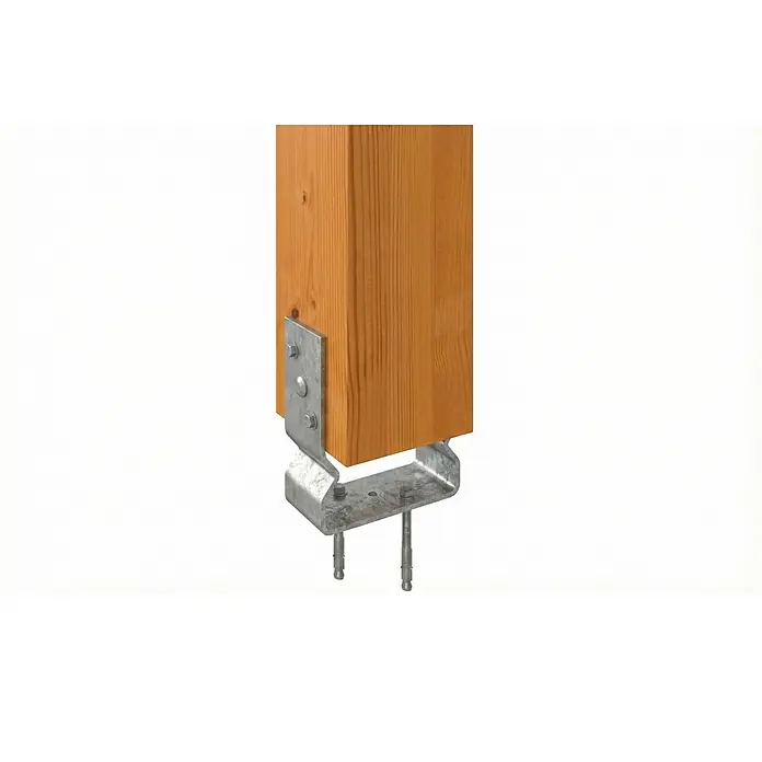 SKAN HOLZ Terrassenüberdachung Venezia - B x T: 434 x 389 cm, Eiche hell, Polycarbonat, Transparent - Pfostenträger aus verzinktem Stahl für Holzpfosten. Zur sicheren Bodenverankerung.