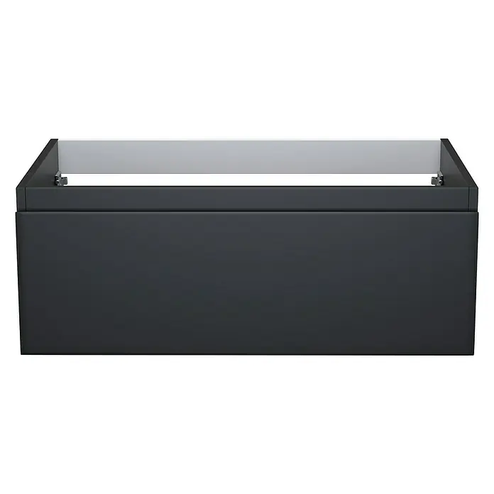 Camargue Espacio Waschtischunterschrank - 80 x 46 x 30 cm, Gama anthrazit matt - Schwarzer Waschtischunterschrank mit offenem Fach zur individuellen Badgestaltung und Stauraum für Badutensilien.