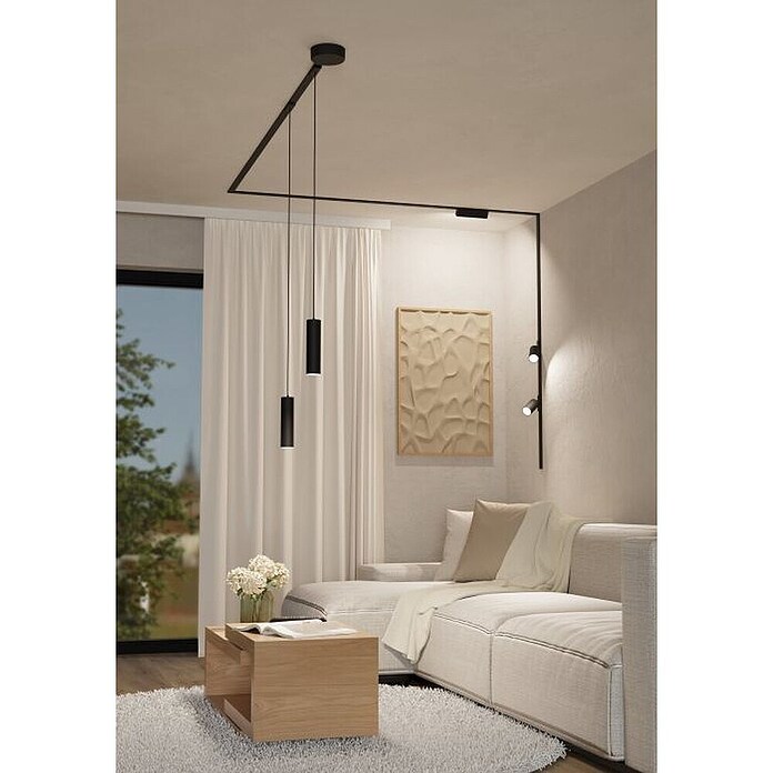 Eglo Track Plus LED-Pendelleuchte Pendant (Schwarz, Ø x H: 55 x 1 100 mm, Warmweiß) | BAUHAUS