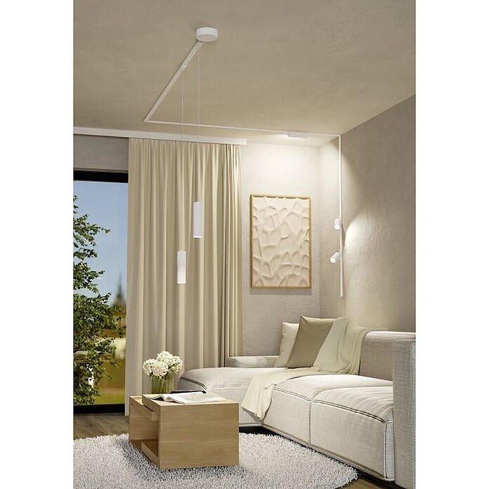 Eglo Track Plus LED-Pendelleuchte Pendant (Weiß, Ø x H: 55 x 1 100 mm, Warmweiß) | BAUHAUS