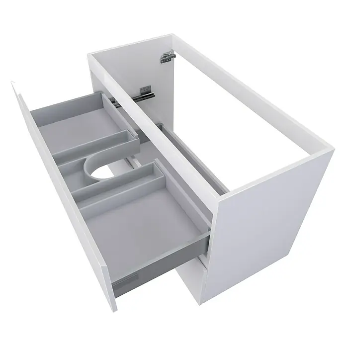 Camargue Espacio Waschtischunterschrank - 100 x 46 x 60 cm, 2 Schubkästen, Gama weiß glänzend - Moderne Waschbeckenunterschrank mit Schublade und praktischem Inneneinteilung, ideal für Ordnung im Badezimmer.