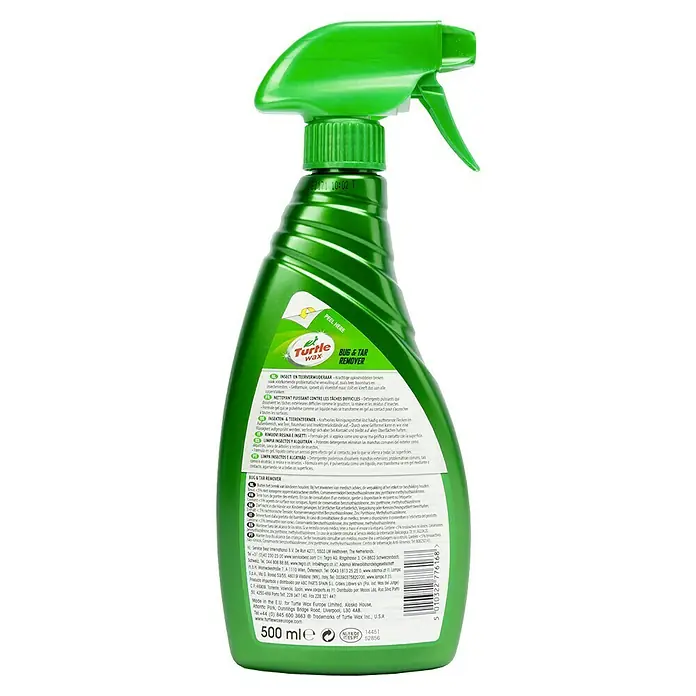 Turtle Wax Eliminador de insectos y resinas de árboles - 500 ml - Imagen de una botella de Turtle Wax Bug & Tar Remover.