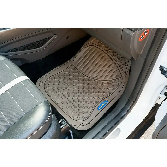 Goodyear Juego de alfombrillas para coche - 4 pzs., Beige - Alfombrilla para coche Goodyear, duradera y de larga duración, ofrece una protección óptima contra la suciedad y el desgaste.