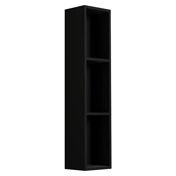 Camargue Espacio Modulregal20 x 17 x 90 cm, Anthrazit - Schwarzes Bücherregal mit drei Fächern, ideal zur Aufbewahrung von Büchern und Dekorationsgegenständen. Ein minimalistisches Design für jedes Zuhause.