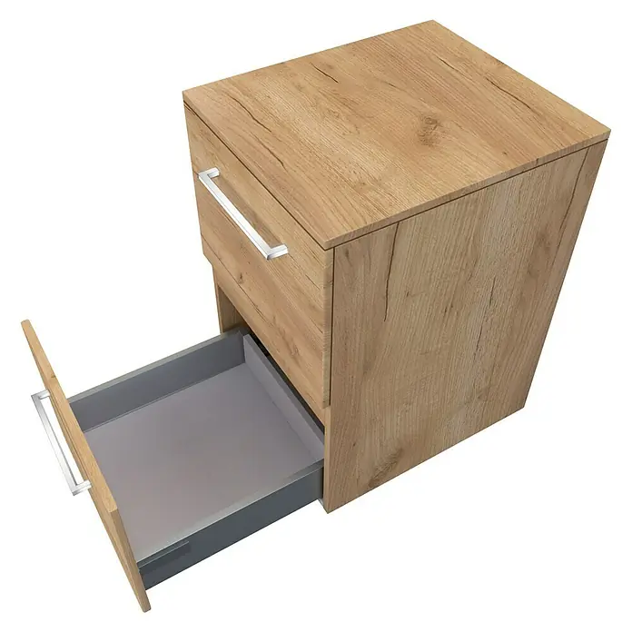Camargue Espacio Unterschrank - 40 x 46 x 60 cm, Doce - Dieser Nachtschrank aus Holz verfügt über eine Schublade mit einem stilvollen silbernen Griff, ideal für jedes Schlafzimmer.