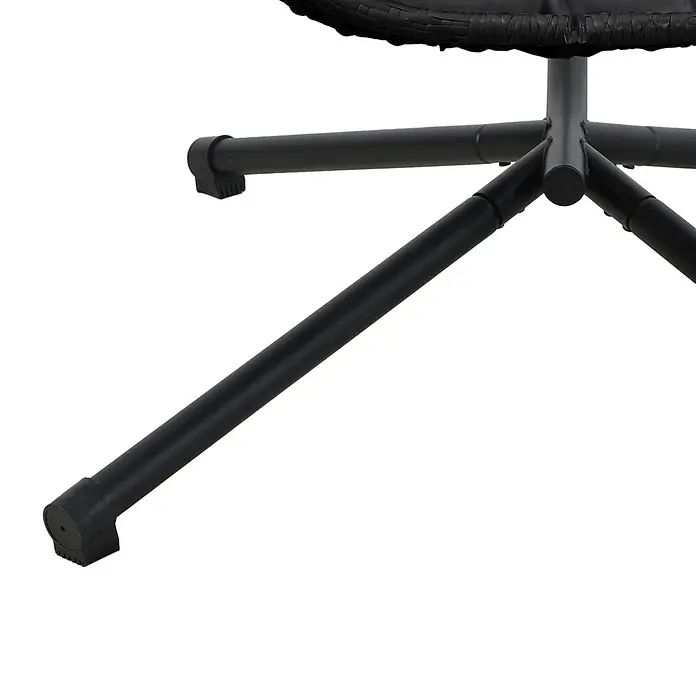 SVITA Hängesessel BELLY - L x B x H: 100 x 90 x 200 cm, Metall, Schwarz - Schwarzes Metallsternfußgestell mit schwarzen Kunststofffüßen.