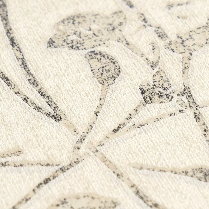 A.S. Création Metropolitan Stories Vibes & Styles Vliestapete Gräser I - Creme-Beige, Floral, 10,05 x 0,53 m - Cremefarbenes strukturiertes Material mit einem erhabenen, melierten grauen Blumenmuster.