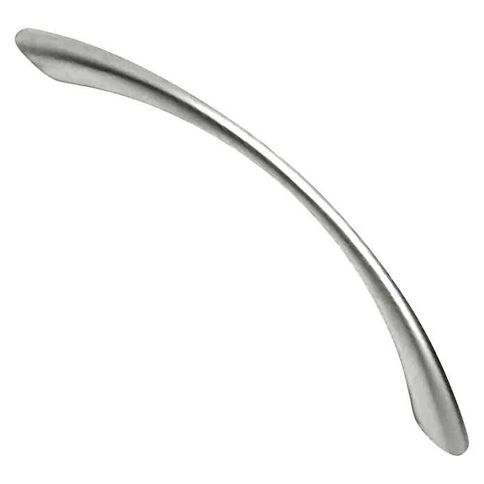 Nesu Tirador para muebles 868601 - L x An x Al: 11,2 x 0,8 x 2,3 cm, Acero, Cromo, Distancia entre orificios: 96 mm - Elegante tirador de mueble curvo plateado. Diseño elegante para armarios y cajones, que añade un toque moderno a cualquier habitación.