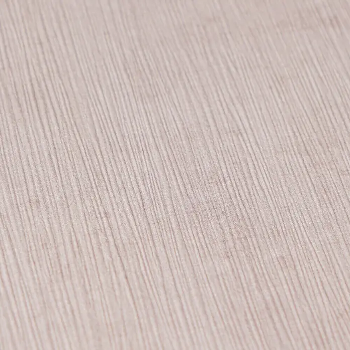 A.S. Création Nordic Feeling Vliestapete Uni - Grau-Lila, Uni, 10,05 x 0,53 m - Hellbeiger Stoff mit ausgeprägter linearer, leicht gewellter Textur.